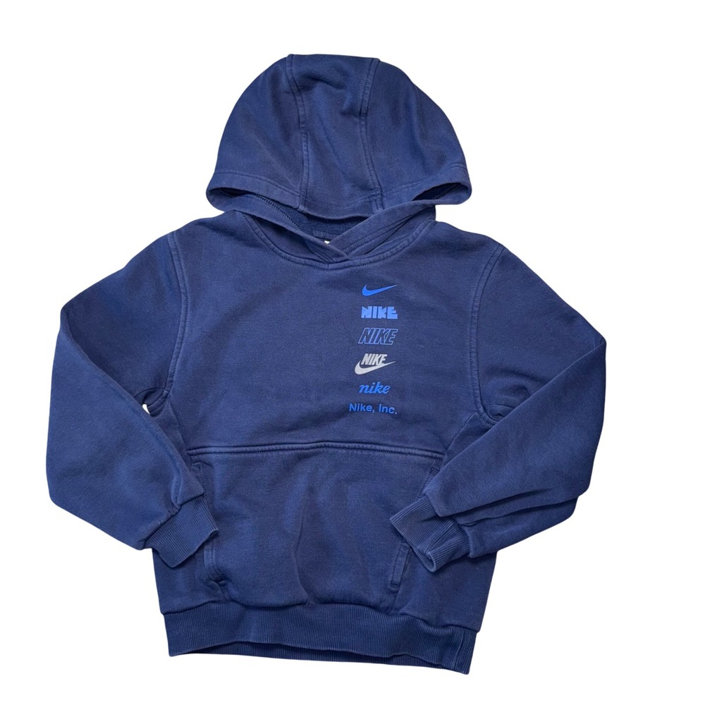 Kids Nike Blue Logo Hoodie Sweatshirt Size S - Picture 2 of 6